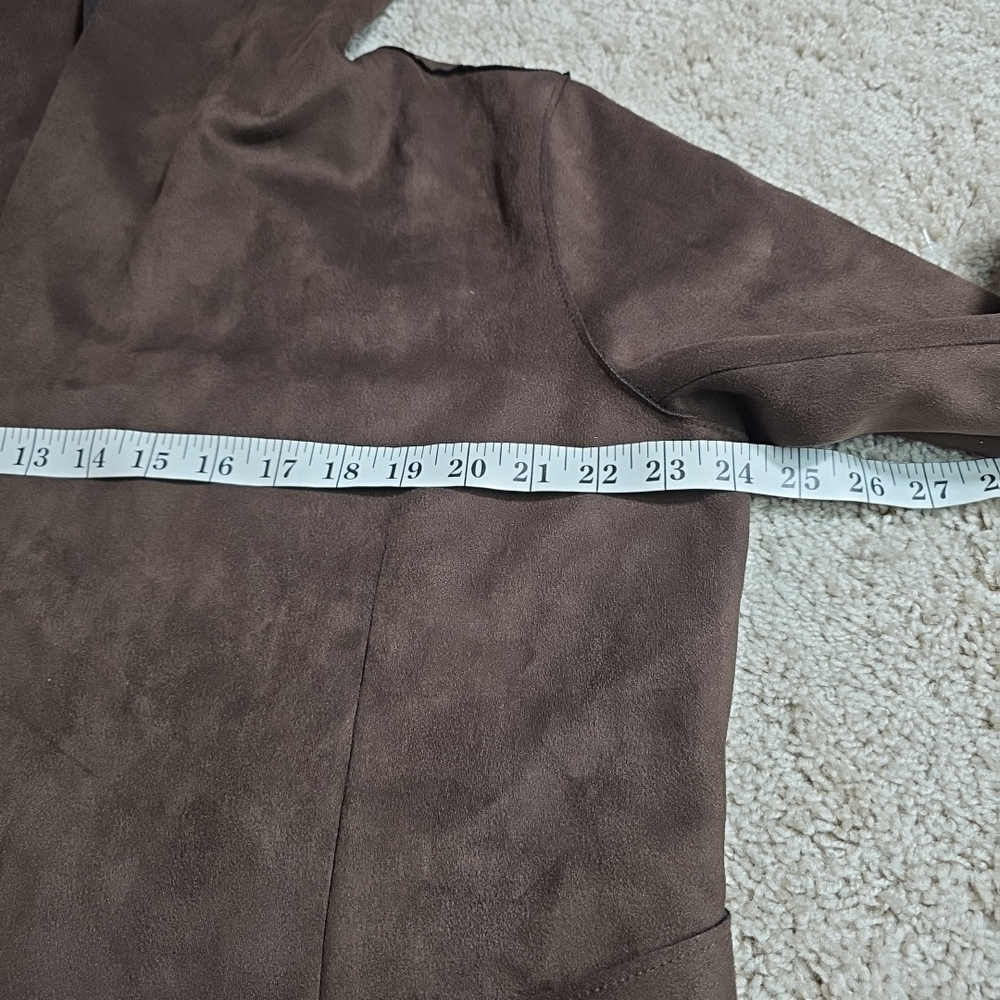 Zara Lightweight Faux Suade Jacket with Hood Women’s Size Large - Picture 3 of 12